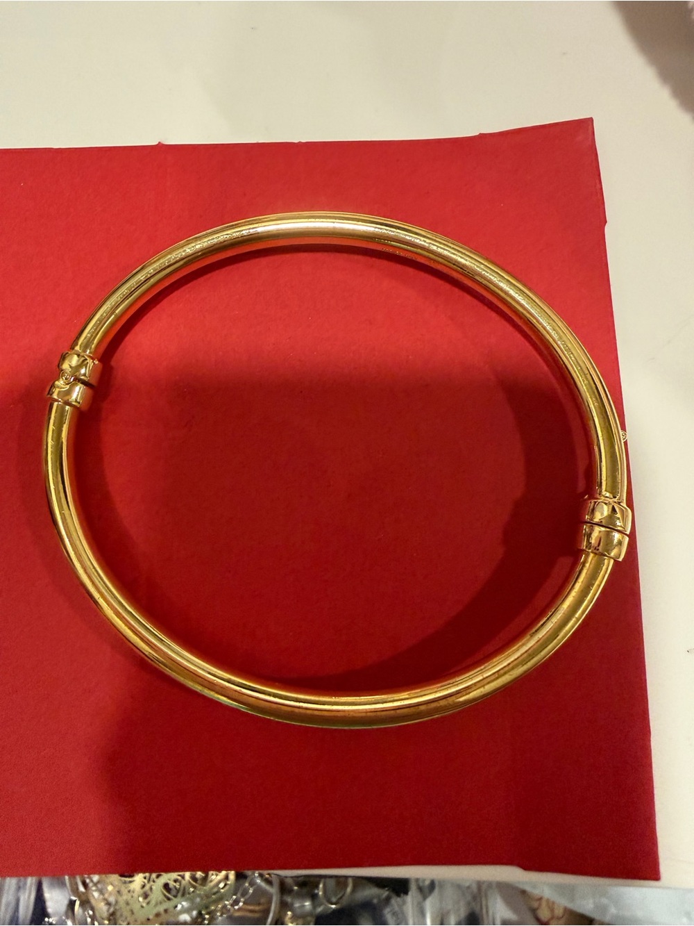 T.J.Maxx Gold Double-Ring Hinged Bangle Bracelet